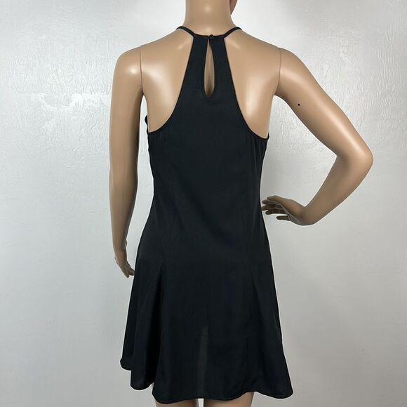NBD Black Beaded Halter Neck A-line Mini Evening Dress Size S - Picture 4 of 10
